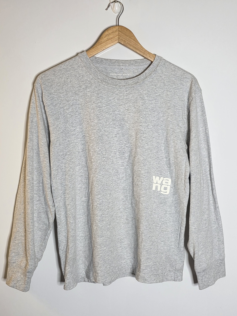 Alexander Wang T Light Grey Long Sleeve casual fit T-shirt Size Small